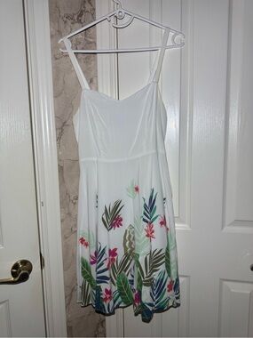Old Navy White Tropical Floral Mini Dress